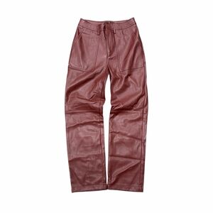 7 For All Mankind Brown Faux Leather High Rise Pants XS